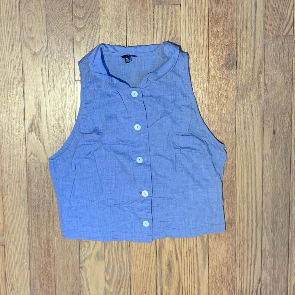 Linen Crop Button Down